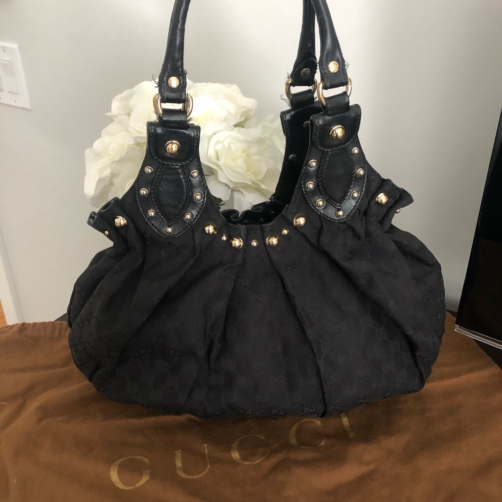 Authentic Gucci black GG canvas